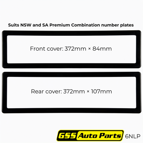 Altrex Number Plate Protector Covers NSW/SA Premium Combination Black Without Lines 6NLP