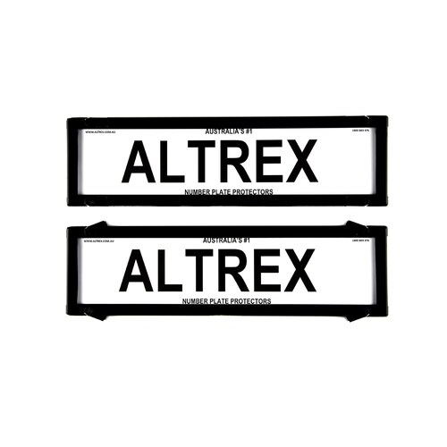 Altrex Number Plate Protector Covers - Premium Dual Back Black Without Lines 6NLPDB *check plate size*