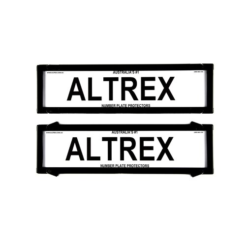 Altrex Number Plate Protector Covers - Premium Dual Back Black Without Lines (372X107Mm & 6NLPDB)