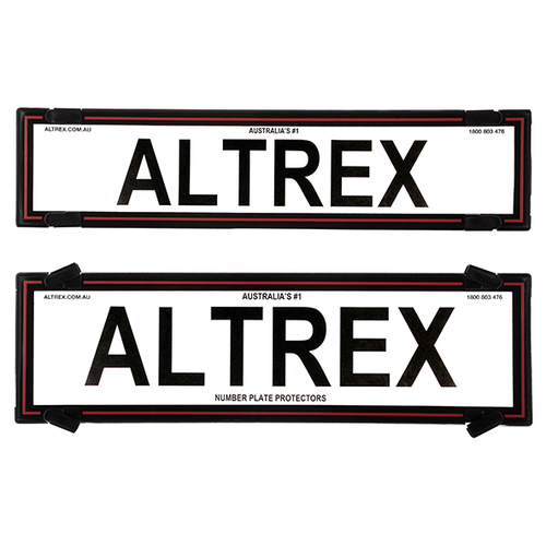 Altrex Number Plate Protectors -Ultimate 6 Figure Black No Lines Red Border 6NLR *check plate size*