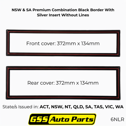 Altrex Number Plate Protectors Black Border Red Insert Without Lines 372mm x 134mm 6NLR
