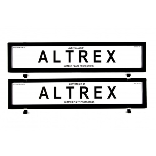 Altrex Number Plate Protector Covers - Standard Size Black Border With Silver Insert Without Lines 6NLS *check plate size*