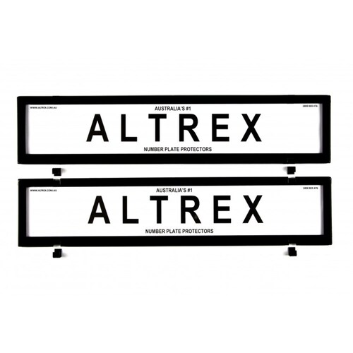 Altrex Number Plate Protector Covers - Standard Size Black Border With Silver Insert Without Lines (372X134Mm & 6NLS)