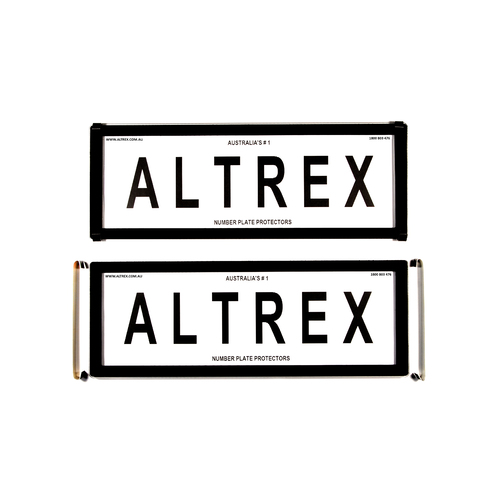 Altrex Number Plate Protectors - Advanced 6 Figure Black Nolines W Metal Clip 6ONLC *check plate size*