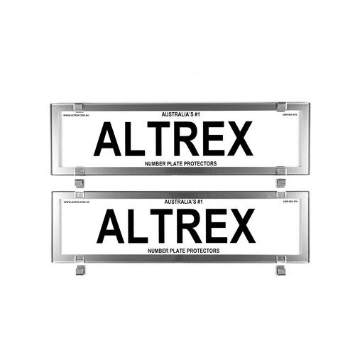 Altrex Number Plate Protector Covers - Premium Dual Back Chrome Style Without Lines (372X107Mm & 6PCCDB)