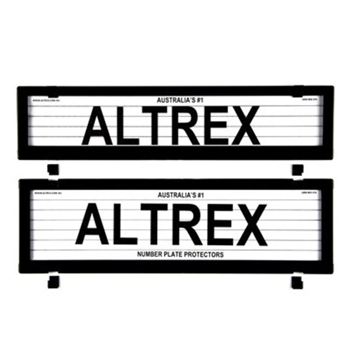 Altrex Number Plate Protector Covers - Slimline Black With Lines *check plate size*