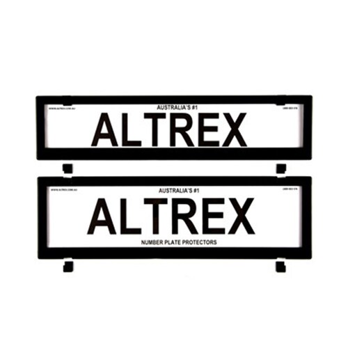 Altrex Number Plate Protector Covers - Slimline Black Without Lines 6PCNL *check plate size*