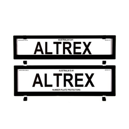 Altrex Number Plate Protector Covers - Slimline Black Without Lines (6 Pieces) 372x84mm & 372x107mm