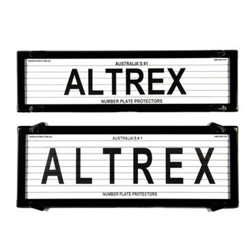 Altrex Number Plate Protector Covers - Slimline Combination Black With Lines 6QSL *check plate size*