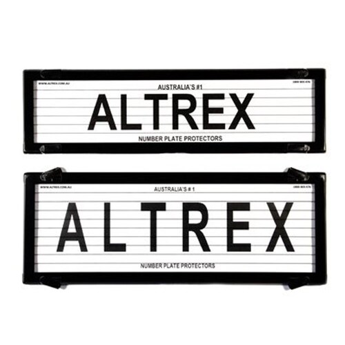 Altrex Number Plate Protector Covers - Slimline Combination Black With Lines (372X100Mm & 372X134Mm) 6QSL