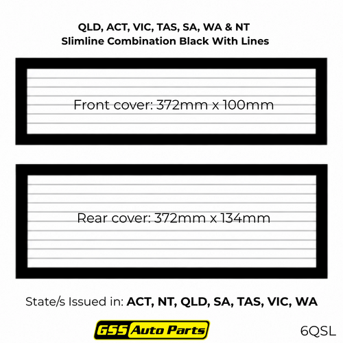Altrex Number Plate Protector Covers Slimline Combination Black With Lines 6QSL