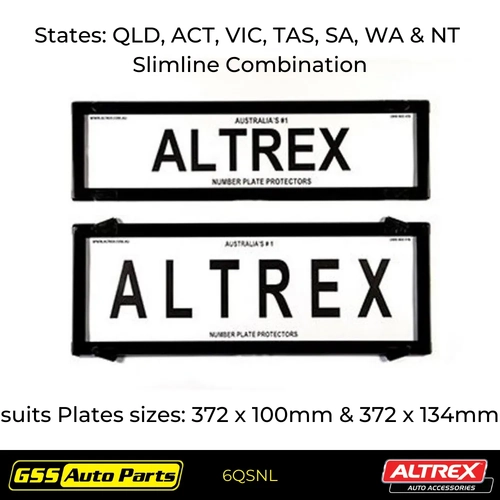 Altrex Number Plate Protector Covers Black 372x100mm 372x134mm 6QSNL