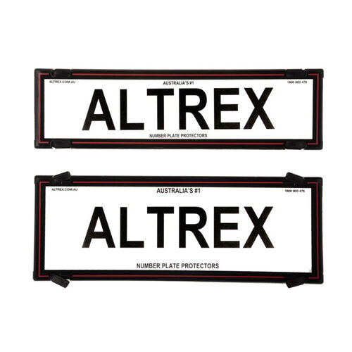 Altrex Number Plate Protectors Slimline/std Com Black No Line Red Border 6QSNLR *check plate size*