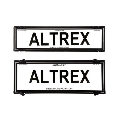 Altrex Number Plate Protectors Slimline/std Com Black No Liness Silver Border 6QSNLS 