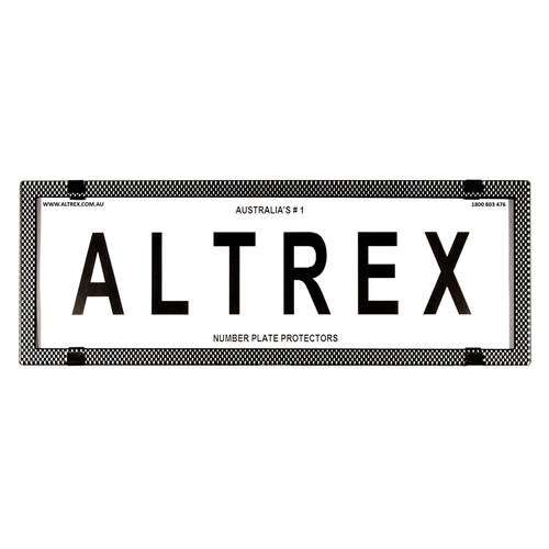 Altrex Number Plate Protector Covers - Standard Size Silver Carbon Fibre Without Line 6SES *check plate size*