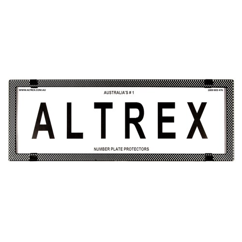 Altrex Number Plate Protector Covers - Standard Size Silver Carbon Fibre Without Lines 372x134mm 6SES