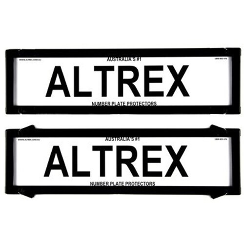 Altrex Number Plate Protector Covers - Black Dual Slimline Without Lines (372X100Mm & 6VSNL)