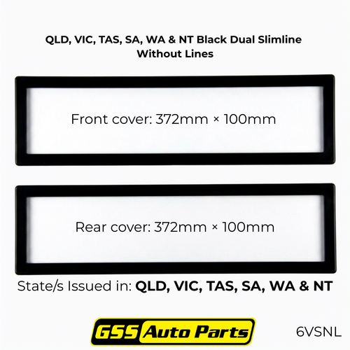 Altrex Number Plate Protector Covers Black Dual Slimline Without Lines 6VSNL 372x100mm