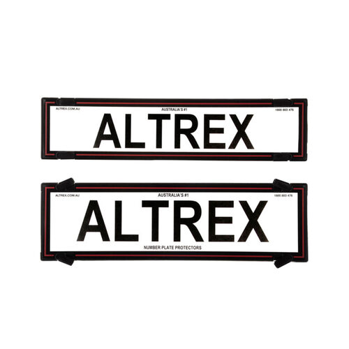Altrex Number Plate Protectors Slimline Black No Lines Red Border 6VSNLR *check plate size*