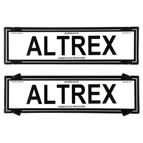 Altrex Number Plate Protectors Slimline Black No Line Silver Border 6VSNLS 