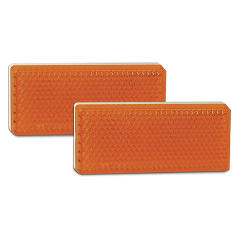 LED Auto Lamps  2 X Amber Reflectors In Blister Pack Self Adhesive 70mm X 30mm X 6mm. Adr Approved Crn No 38101    7030A  