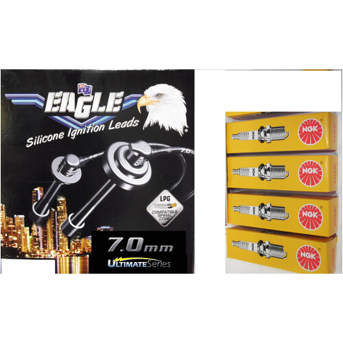  Eagle 7mm Ignition Leads & 4 NGK Standard Spark Plugs 74336-0 BP6ES   
