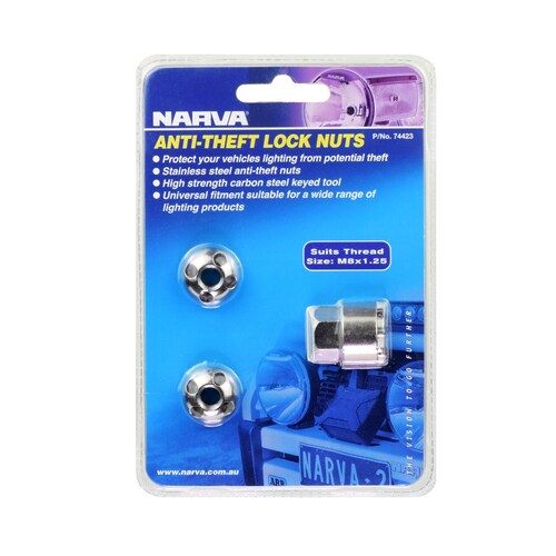 Narva M8 x 1.25 Security Nuts - Pack of 2 (74423)