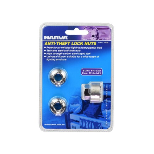 Narva M12 x 1.75 Security Nuts - Pack of 2 (74425)