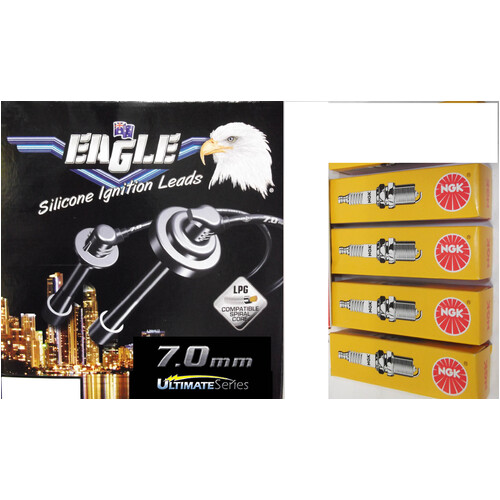 Eagle 7mm Ignition Leads & 4 Ngk Standard Spark Plugs 74450-0-BKR6EK