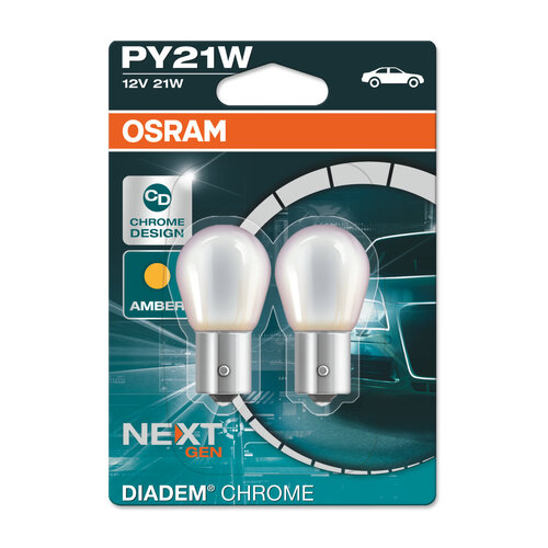 Osram Globes (pk 2) Bayonet Bau15s 12v 21w 7507dc-02b