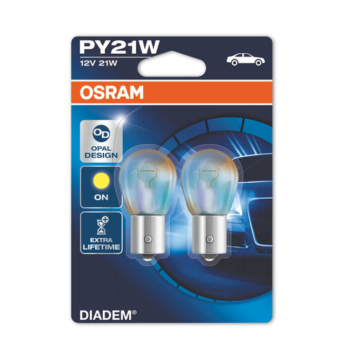 Osram Globes (pk 2) Bayonet Bau15s 12v 21w 7507lda-02b