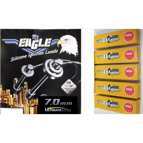 Eagle 7mm Ignition Leads & 5 Ngk Standard Spark Plugs 7508-0-BUR5ET