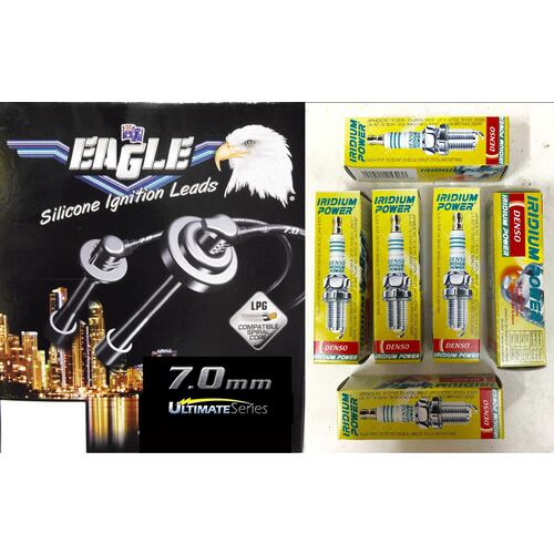 Eagle 7mm Ignition Leads & 12 Denso Iridium Spark Plugs 76794-0-IK20TT