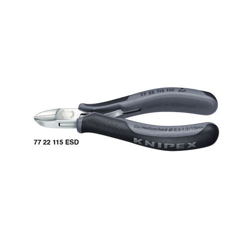 Knipex Electronics Diag Cutter Esd 115mm 7722115ESD