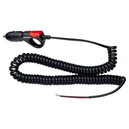 Narva Cigarette Lighter Plug with LED Indicator and Spiral Lead - 81018BL