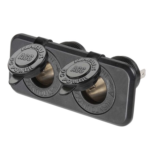Narva Heavy-Duty Twin Accessory Sockets - 81027BL