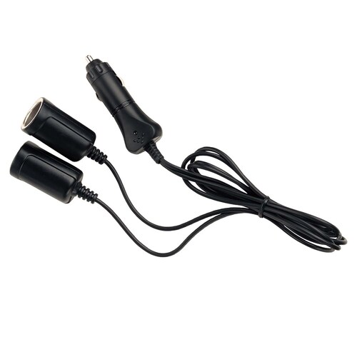 Narva Cigarette Lighter Plug with Extended Leads and Twin Accessory Sockets - 81032BL
