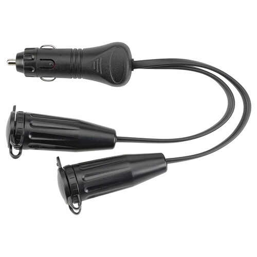 Narva Heavy-Duty Adaptor Cigarette Lighter Plug to Twin Merit Sockets - 81035BL