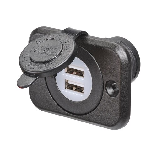Narva Heavy-Duty LED Illuminated Dual USB Socket 81102BL