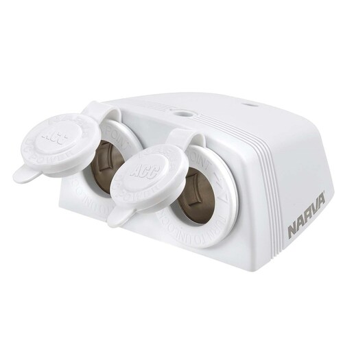 Narva Heavy-Duty Twin Surface Mount Accessory Sockets - 81160WBL