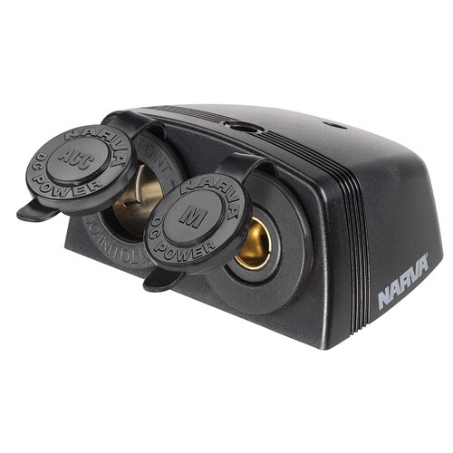 Narva Heavy-Duty Twin Surface Mount Accessory Merit Sockets - 81164BL