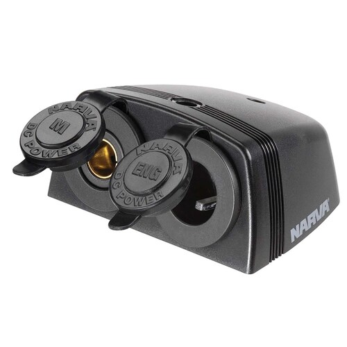 Narva Heavy-Duty Twin Surface Mount Merit Engel Type Sockets - 81166BL