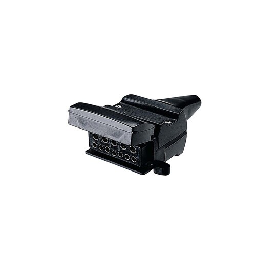 Narva 12 Pin Flat Trailer Socket with Reed Switch for Normally Closed Circuits - 82073BL