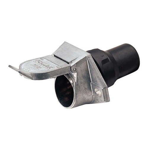 Narva 7 Pin Heavy-Duty Round Metal Trailer Socket with Rubber Boot - 82094