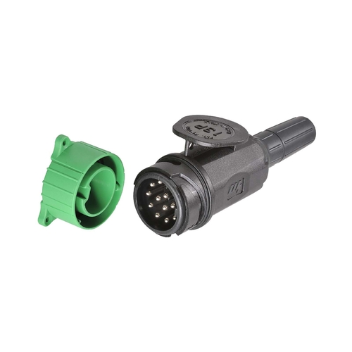 Narva 12 Volt 13 Pin Euro Round Plastic Trailer Plug with Parking Socket 82188