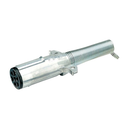 Narva 7 Pin Heavy-Duty Round Metal Trailer Plug with Internal Weatherbeater Seal and Cable Guard - 82194