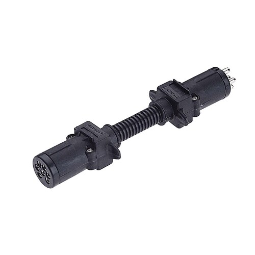 Narva 7 Pin Small Round Socket (Car) to 6 Pin Small Round Plug (Trailer) - 82205BL