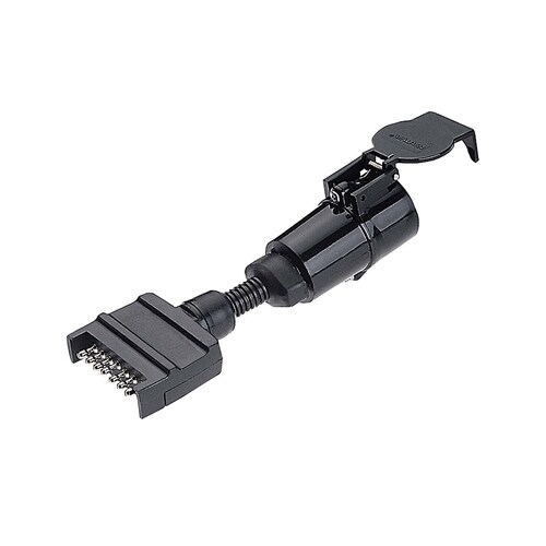 Narva 7 Pin Flat Socket on Car to 5 Pin Large Round Plug on Trailer - 82250BL