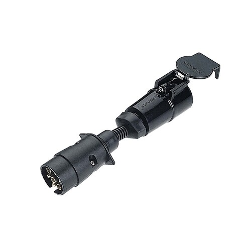 Narva 5 Pin Large Round Socket (Car) to 7 Pin Large Round Plug (Trailer) - 82260BL