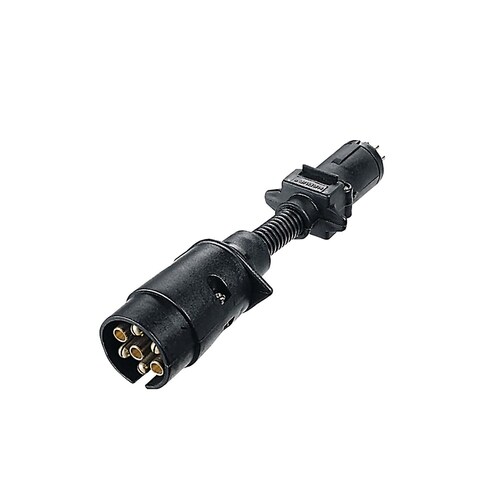 Narva 7 Pin Large Round Socket (Car) to 7 Pin Small Round Plug (Trailer) - 82265BL